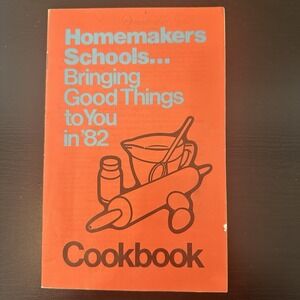 1982 Homemakers Schools cookbook Orange Vintage Pamphlet‎ Cooking
